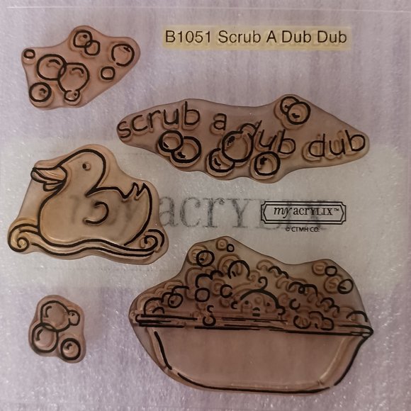 Scrub a dub dub acrylic stamp set - Picture 1 of 1